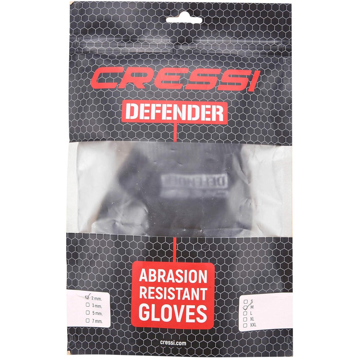 Рукавички Cressi Defender Black 2mm для дайвінгу з Dyneema/HPPE