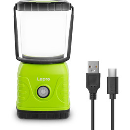 LED кемпінговий ліхтар Lepro, USB, 4 режими, 1300 люмен, з гачком та кільцем