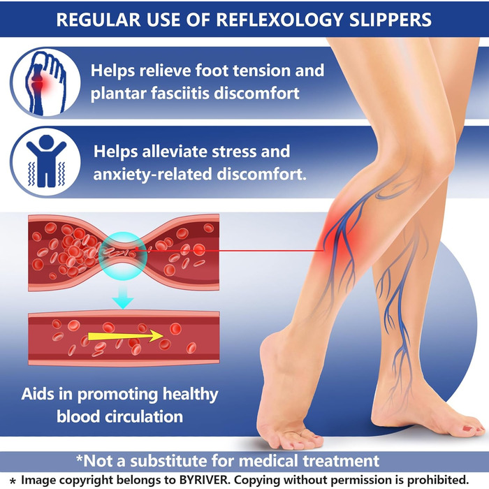 Тапочки для масажу ніг BYRIVER, масажер п'яти, для лікування п'яткової шпори та плоскостопості, чорний (35/37 EU)