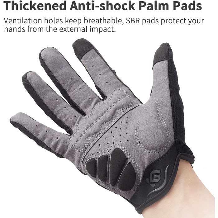 Велосипедні рукавички Vollfinger для чоловіків та жінок з сенсорним екраном, MTB, з гелевою підкладкою, чорні