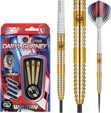 Дартс WINMAU Daryl Gurney Gold Wolfram зі сталевими наконечниками, титанове нітридне покриття, новинка