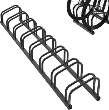Підставка для велосипедів на 6 велосипедів FIVMEN: підлого-стінна, для MTB, шосе, 37 см між велосипедами, поцинкована, чорна