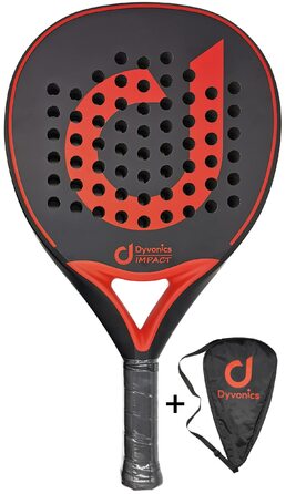 Ракетка для падел Dyvonics Impact чорно-червона, діамантова форма + чохол