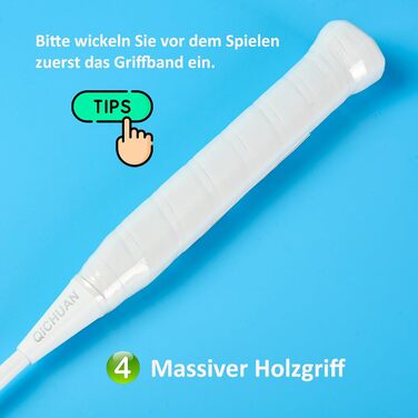 Набір для бадмінтону WHiZZ Carbon: ракетка графітова, волани, намотки, сумка (Циан)