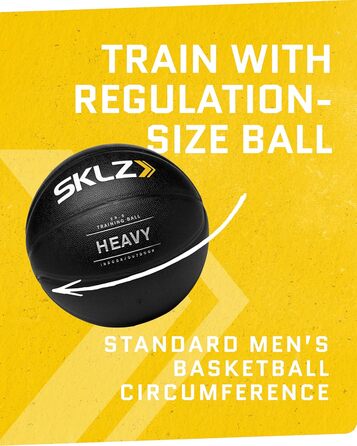 Тренувальний баскетбольний м'яч SKLZ Control для покращення дриблінгу і контролю м'яча, важкий, чорний