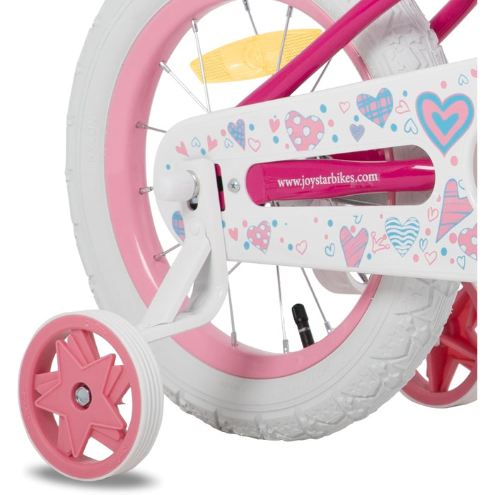 JOYSTAR Fairy: рожеве дитяче велосипед 14 дюймів для дівчаток 3-5 років з корзиною та стабілізатором