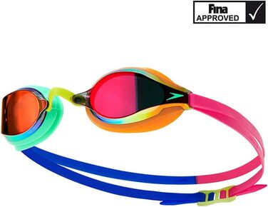 Окуляри для плавання Speedo Fastskin Speedsocket 2 з дзеркальними лінзами, унісекс, зелено-оранжеві, універсальний розмір