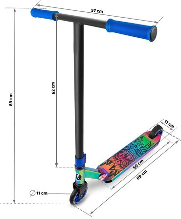 Трюковий самокат SOKE PRO Street Neo Chrome з підшипниками ABEC 9 для дорослих і дітей