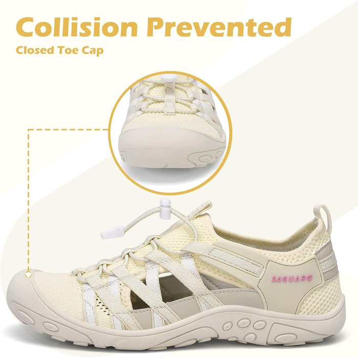 Трекінгові сандалії для жінок SAGUARO - зручні, дихаючі, розмір 36-42 (EU 42, бежеві)