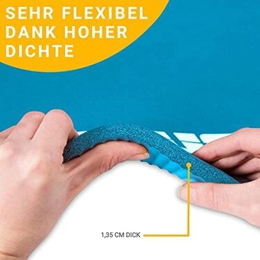 Мат для тренувань Muawo Premium: фітнес, йога, гімнастика | антиковзаюча, товста, довга | 190 x 100 x 1,5 см