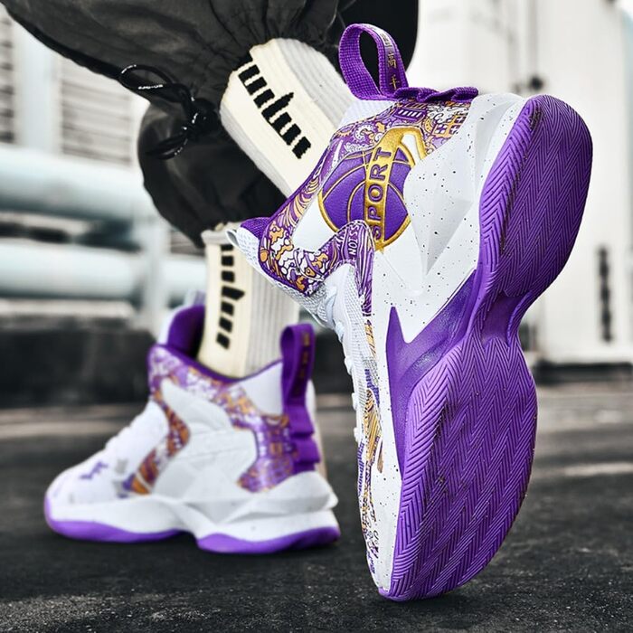 Баскетбольні кросівки для чоловіків та жінок. Легкі спортивні кросівки для ходьби, повсякденні снікерси. Зносостійкі, з антиковзким покриттям, розміри 36-45 EU, колір фіолетовий