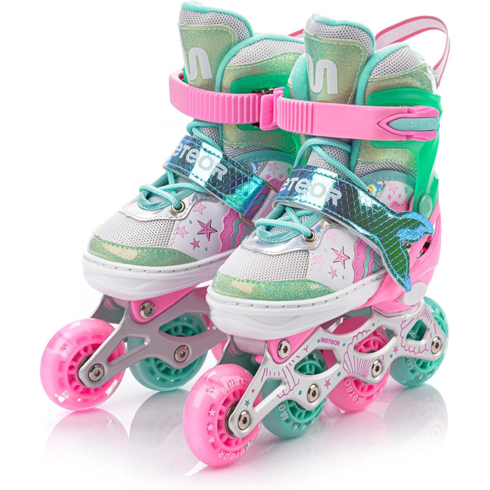Дитячі ролики-інлайнери LED з регулюванням, з взуттям Bequeen та світлодіодними колесами - ідеальні для перших спроб катання
