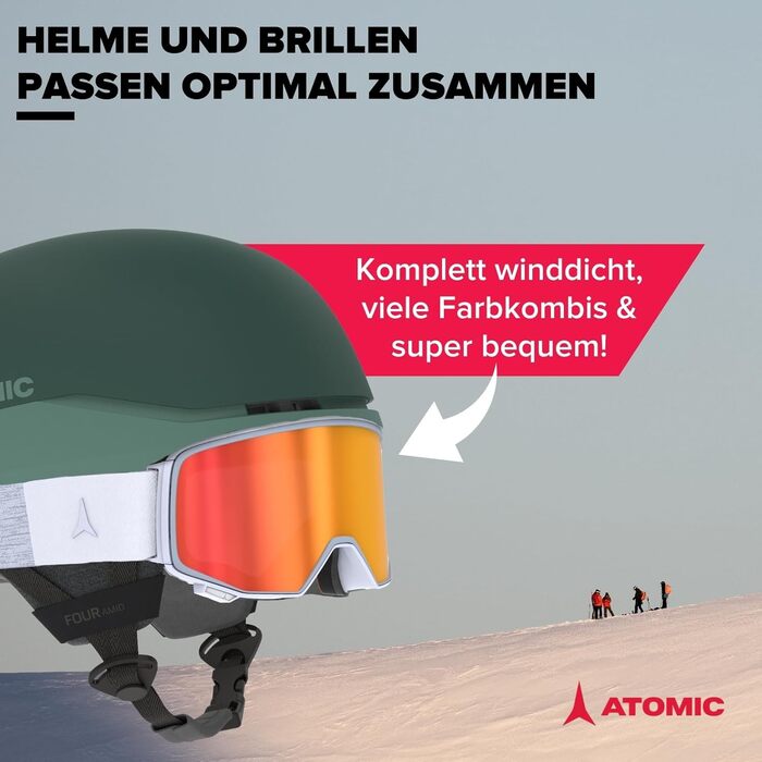 Лижний шолом ATOMIC FOUR AMID, зелений, вентиляція, 360° Fit, S (51-55 см) – максимальна безпека для лиж та сноуборду