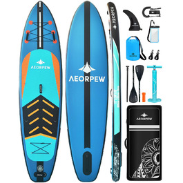 Надувне веслове SUP дошка для дорослих та підлітків, 88.9 см, професійного рівня, з комплектом аксесуарів (блакитна)