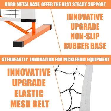 PickleTech 6.0: Портативна сітка для піклболу 2-в-1, 6.0 м, для гри на відкритому повітрі, відповідає USAPA, з сумкою, колірна схема Sunset Chevron