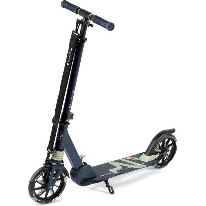Електросамокат Movino City Light для дітей та підлітків, синій/оливковий: з амортизатором, колеса 180мм, регульований кермо