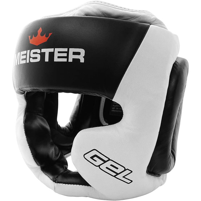 Чоловічий боксерський шолом Meister MMA Gel Fullface для тренувань, біло-чорний, розмір XXL – захист для боксу та муай-тай