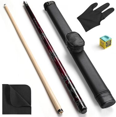 Більярдний кий ASMPCUE 58'' з чохлом з PU шкіри, канадський клен, 13 мм наконечники, для професійних гравців