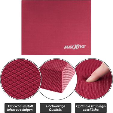 Балансувальний килимок MAXXIVA 50x40x6 см для фітнесу, йоги, пілатесу, реабілітації, червоний