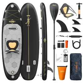 Надувне SUP-борд JUMMICO: стабільний, швидкий, з рюкзаком (чорний)