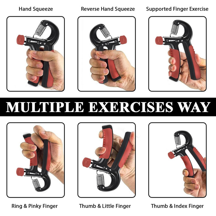 Тренування хватки: регульований ручний тренажер 5-60 кг з електронною книгою для силових вправ та реабілітації. Підходить для рук, зап'ястя та передпліччя.
