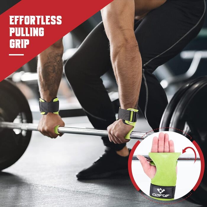 Підтримуючі ремені COFOF для важкої атлетики, бодібілдингу та силових тренувань (зелені)