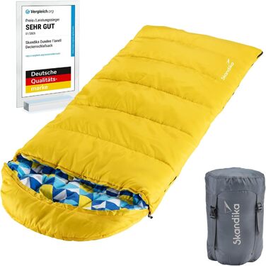 Спальний мішок для дітей Skandika Dundee Junior | Теплий, водонепроникний, 175 x 70 см, жовтий