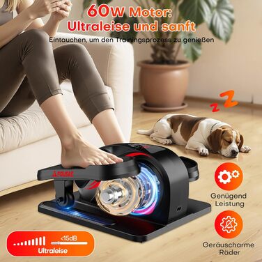 Еліптичний тренажер під стіл для дому, 2 в 1 електричний з 15 швидкостями та 3 автоматичними режимами, тренажер для ніг для літніх людей з пультом дистанційного керування, тихий та портативний (рожевий, 15 швидкостей + 3 автоматичні режими)