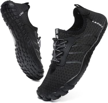 Чоловічі та жіночі аквашузи для плавання та серфінгу, швидко сохнуть, чорні, 42 EU