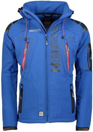 Чоловіча куртка Softshell Geographical Norway Tangata Outdoor функціональна (Electric Blue, Large)