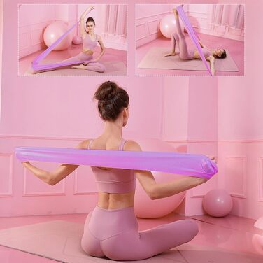 Набір для пілатесу вдома: м'яч 25 см, кільце, стрічка, гумки. Набір аксесуарів для пілатесу. Фіолетовий колір