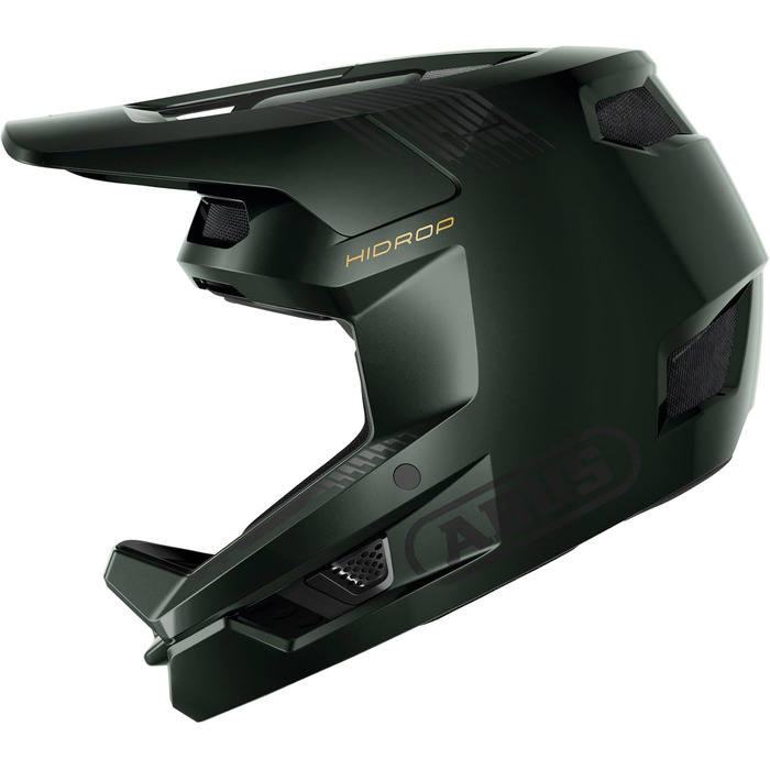 Шолом ABUS HiDrop Fullface для даунхілу та ендуро, ASTM сертифікований, ABS корпус, для MTB, дорослих і підлітків, розмір M (57-58 см), зелений мох
