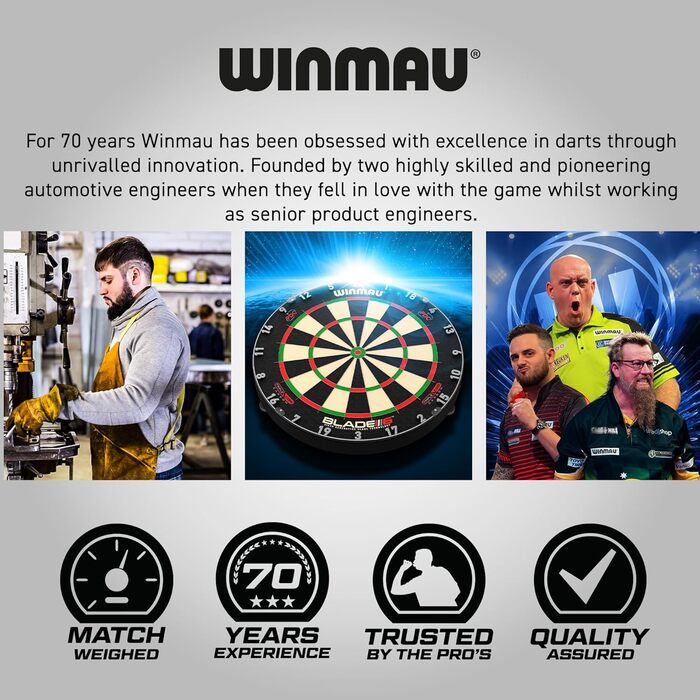Подарунковий набір дартсу Winmau Michael Van Gerwen MvG, 50 елементів: 4 комплекти стрижнів, 4 комплекти оперень, аксесуари, Softip