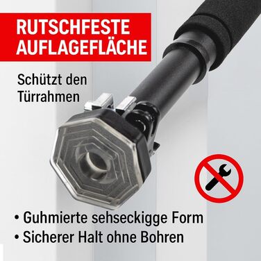 Кімнатна турнік Klimmzugstange для дверного прорізу, регульований 63–100 см, монтаж без свердління, нековзкі ручки, витримує до 100 кг