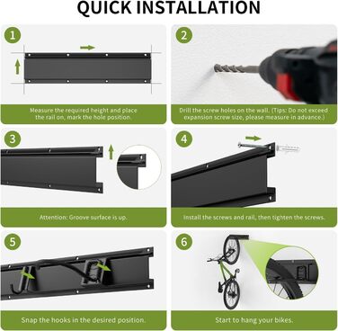 Настінна підставка для велосипедів Housolution 32 дюйми на 4 велосипеда + 3 шоломи, до 136 кг, міцна сталева конструкція, для гаража