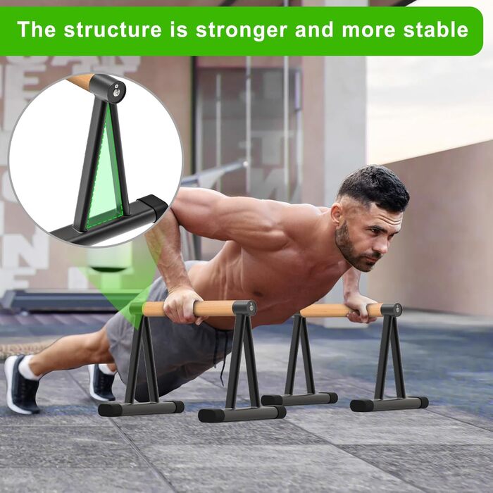 Паралелети для віджимань Dolibest, бруси для віджимань, фітнес, стійка для перекидання, ручки для віджимань, бруси для L-sit, середній розмір, 31 см, для дому та спортзалу
