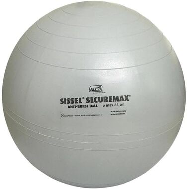Гімнастичний м'яч SISSEL SECUREMAX 65 см, до 500 кг, PVC, для фітнесу та реабілітації, система безпеки, з постером вправ