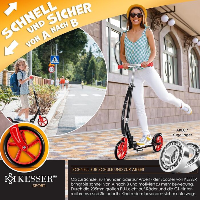 Дитячий самокат KESSER Cityroller, складаний, для міста