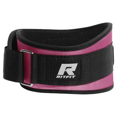 Пояс для важкої атлетики RitFit 6'' (Рожевий, XS) для силових тренувань, бодібілдингу та пауерліфтингу з липучкою