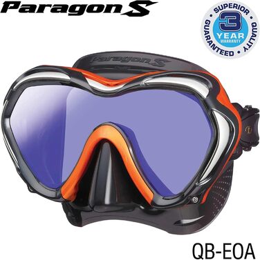 Професійна маска для дайвінгу TUSA Paragon S з UV-фільтром, чорна