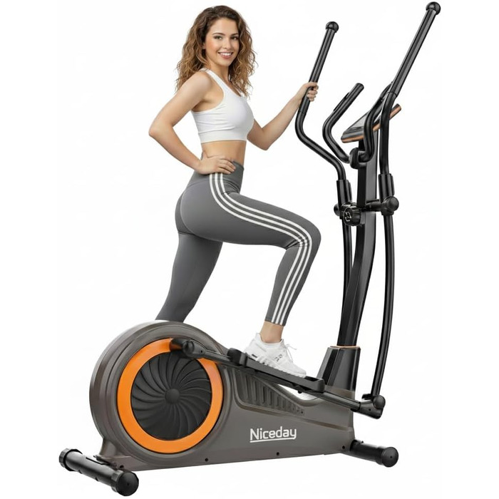 Еліптичний тренажер Niceday для дому, тихий, з магнітним опором, 16 рівнів, крок 39 см, до 150 кг, збірка 90%, Німеччина