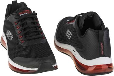 Чоловічі кросівки Skechers 44 EU, чорні з червоною вставкою, сітка та синтетика