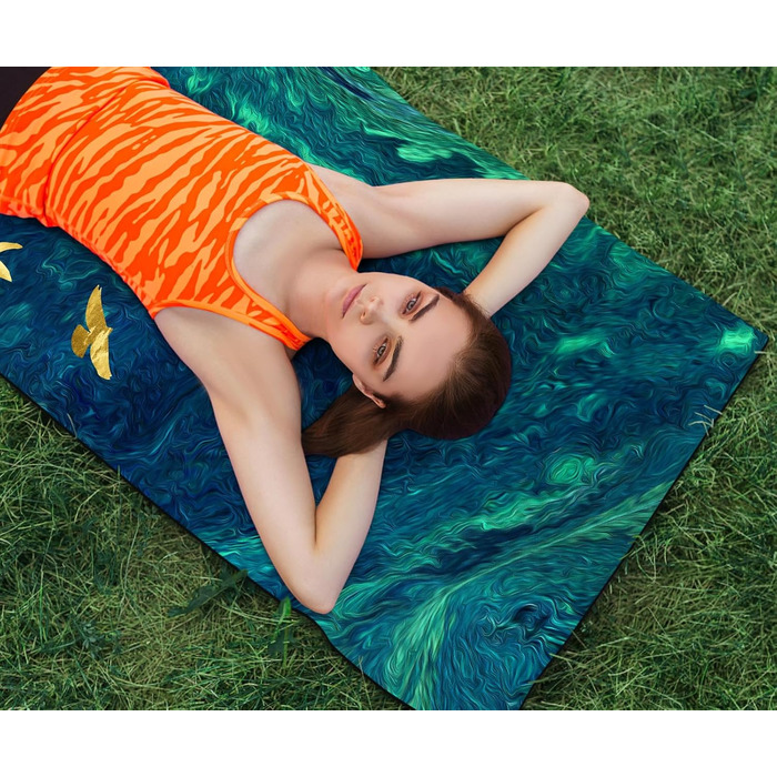 Килимок для йоги LaiEr, неслизький, екологічний, з ручкою для перенесення, товщина 6 мм (183 x 61 см)