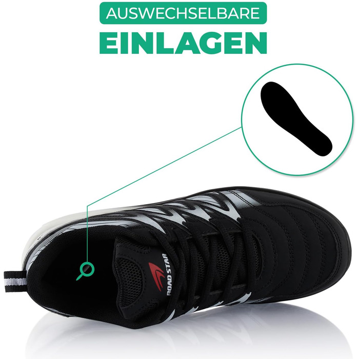 Спортивні кросівки для жінок та чоловіків з амортизацією, легкі бігові кросівки (42 EU, чорний/чорний/білий)