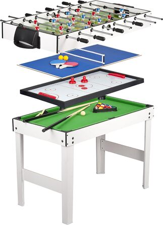 Leomark Multigame дерев'яний ігровий стіл 4в1 - пінг-понг, більярд, хокей, футбол. З аксесуарами, від 8 років
