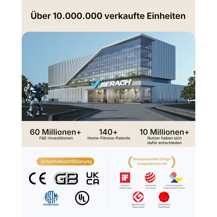 Еліптичний тренажер MERACH з низьким рівнем впливу, U-подібний степер з 3D-рухом, тихий кардіо-тренажер з LCD-дисплеєм для підрахунку часу, кроків та калорій, з неслизькими педалями, компактний для дому та квартири, 2511