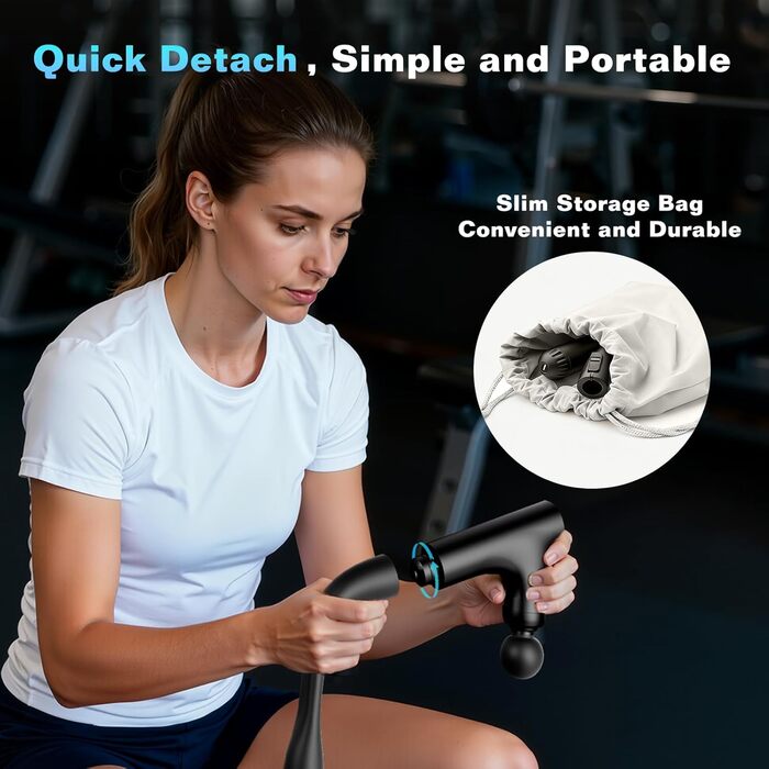 Масажер для м'язів з перкусійною дією (фасціальний пістолет) 3 в 1: для спини, шиї, тіла, з турбо-режимом та подовжувачем