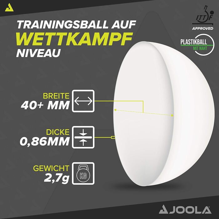 Тенісні м'ячі Joola Magic ABS 40+ для дорослих, універсальні, білі