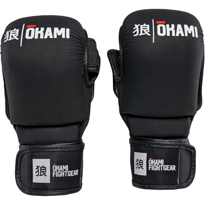 Рукавички для MMA Okami Hi-Pro Sparring, чорні, для греплінгу та BJJ, розмір L
