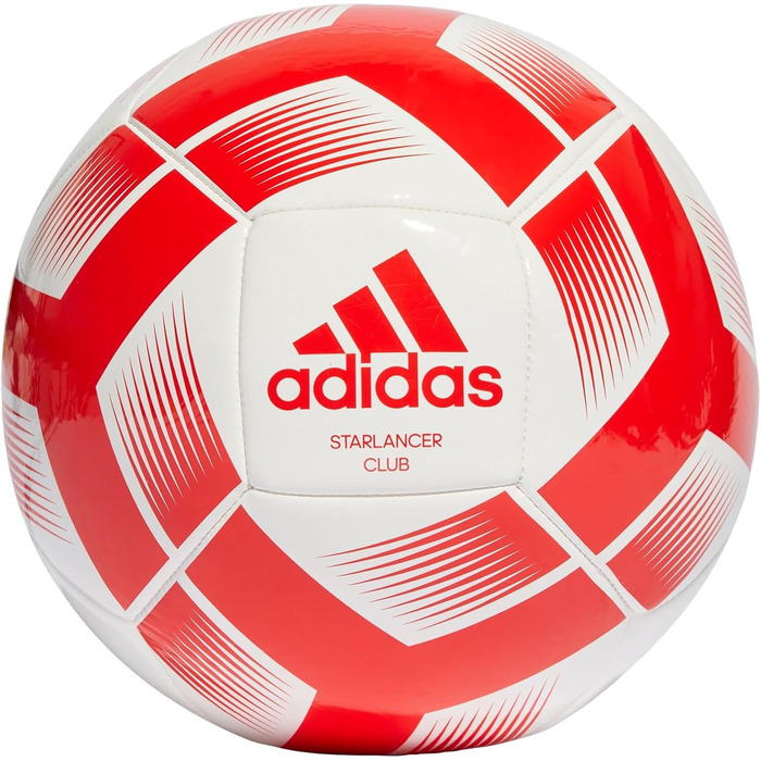Футбольний м'яч adidas Starlancer CLB, машинна прошивка, розмір 3, біло-червоний